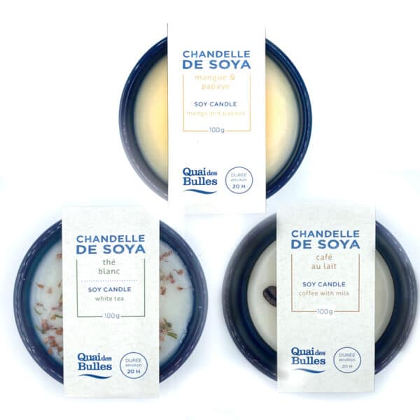 Chandelle de soya dans son pot de céramique -100 g